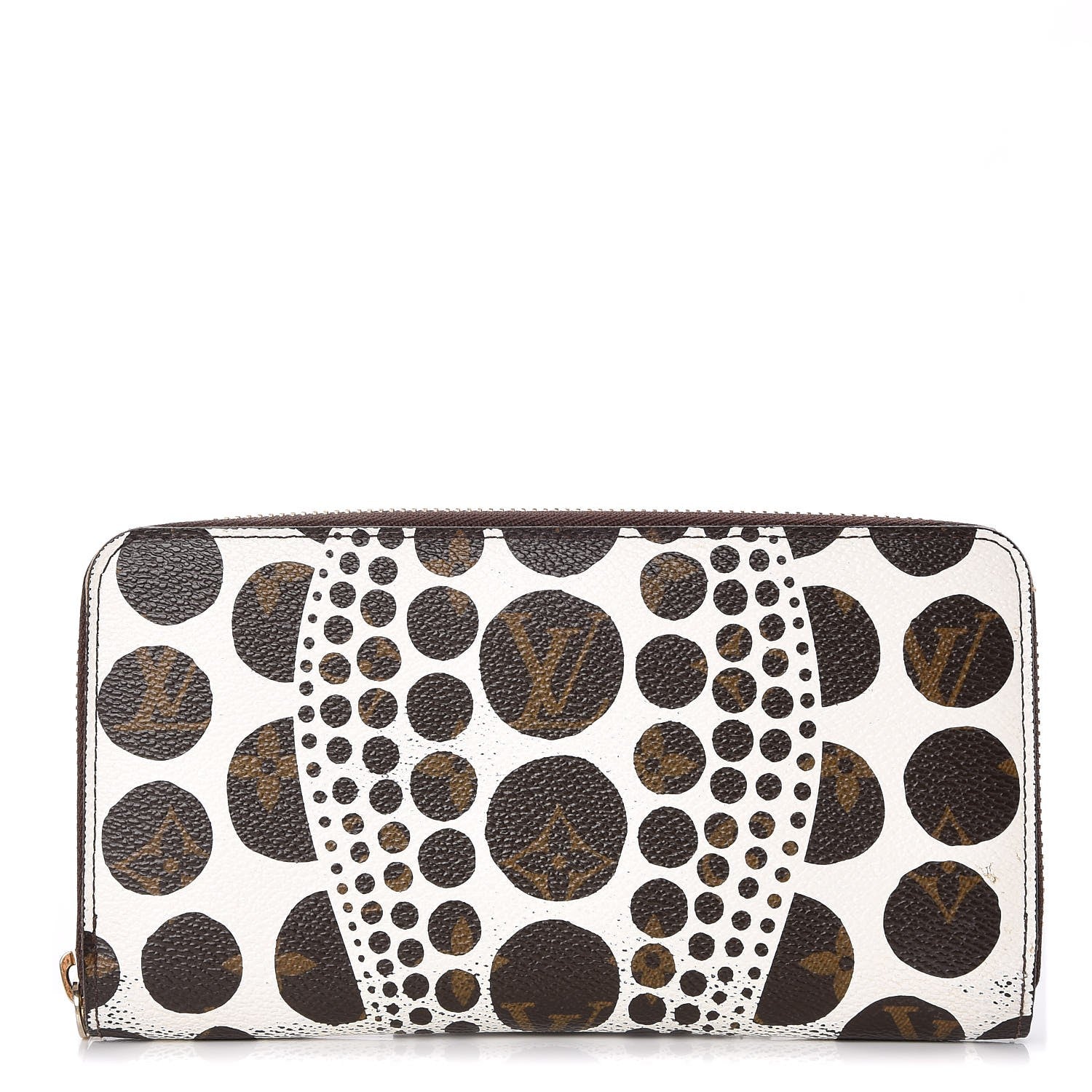 Louis Vuitton Monogram Kusama Pumpkin Dots Zippy Wallet White 1 of 14