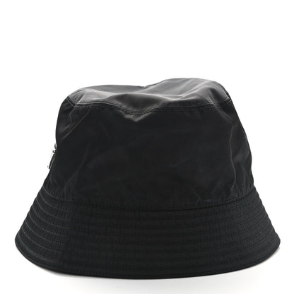 Prada Re-Nylon Metal Triangle Logo Womens Bucket Hat S Black 4 of 8