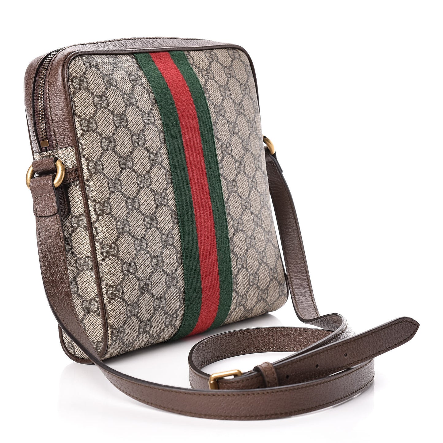 GG Supreme Monogram Web Small Ophidia Messenger Bag Brown
