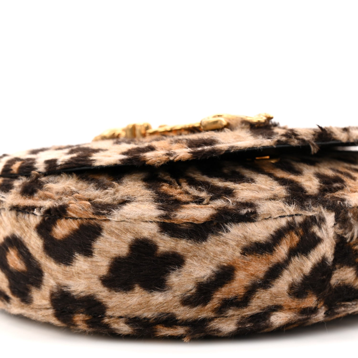 Versace Faux Fur Leopard Virtus Belt Bag Black 9 of 10