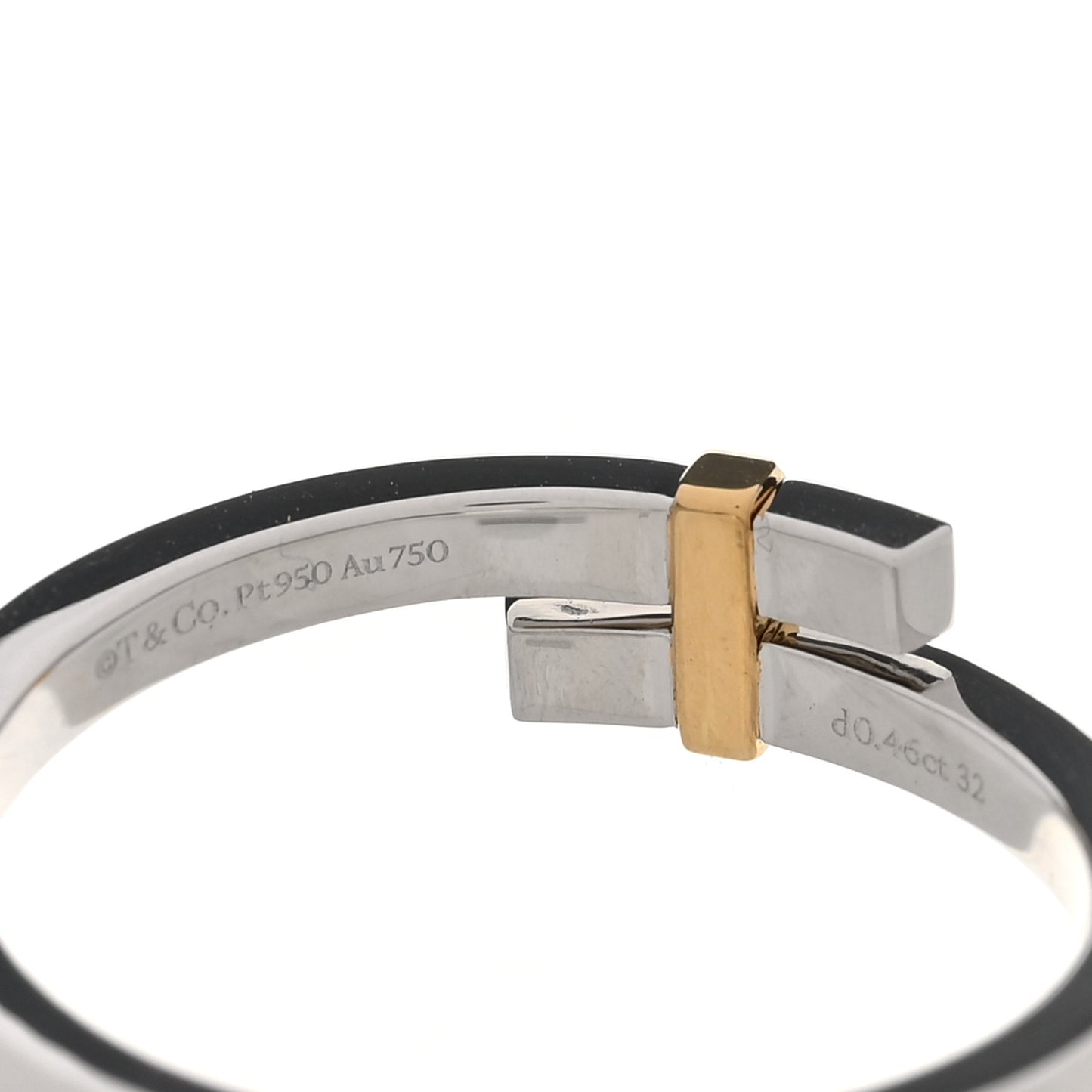 18K Yellow Gold Platinum Diamond Edge Bypass Ring 67 11.75