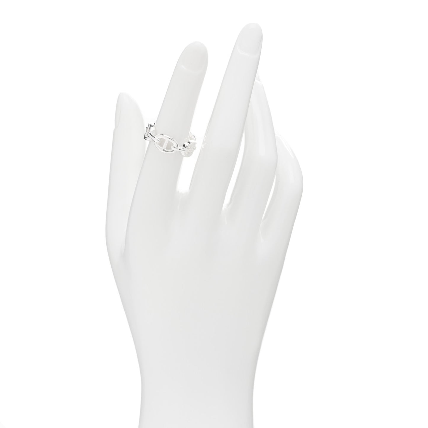 Sterling Silver PM Chaine d'Ancre Enchainee Band Ring 51 5.75