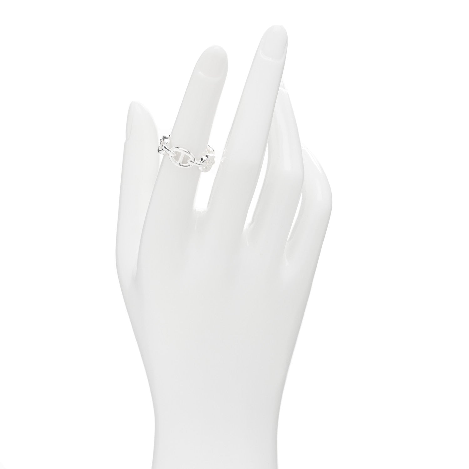 Hermes Sterling Silver PM Chaine d'Ancre Enchainee Band Ring 51 5.75 2 of 4