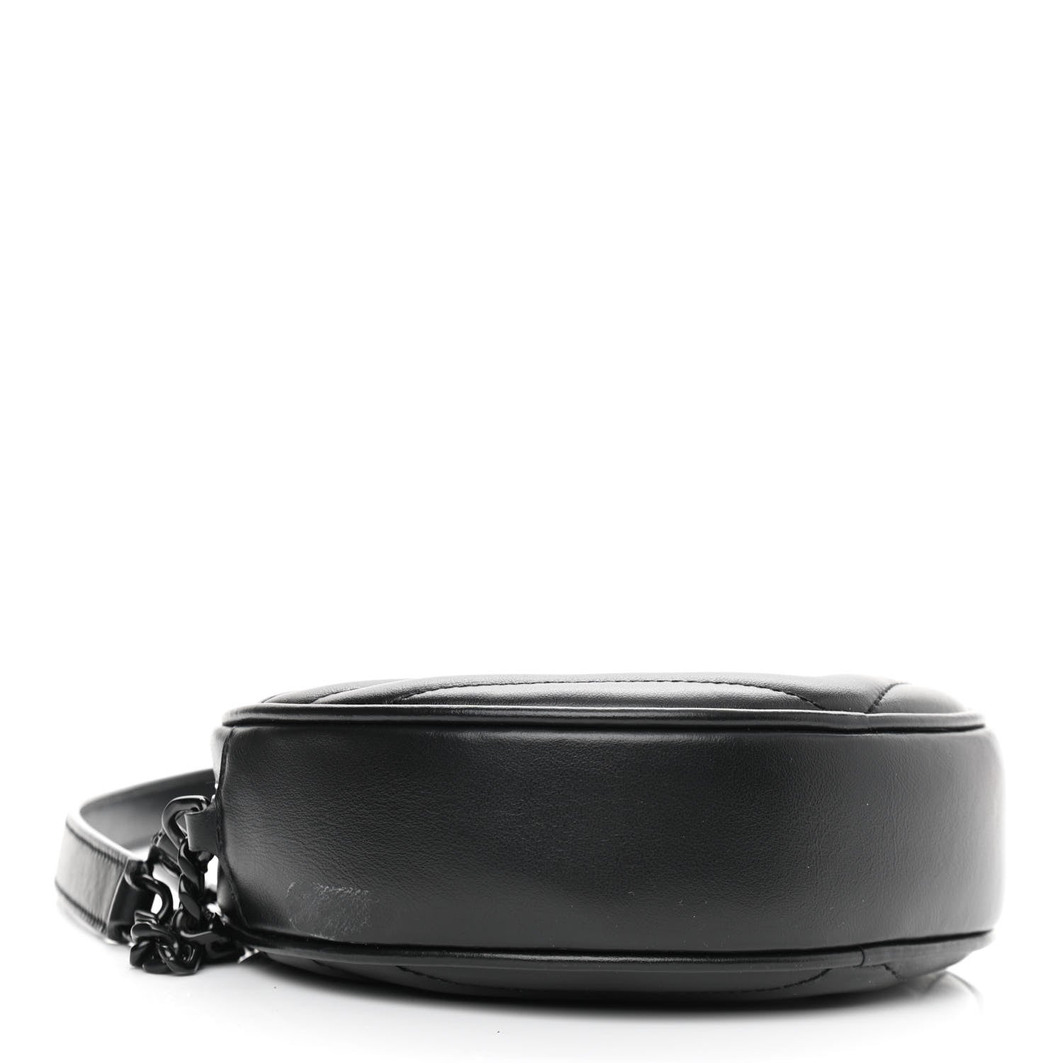 Saint Laurent Calfskin Matelasse Chevron Round Vinyle Camera Bag Black 4 of 11