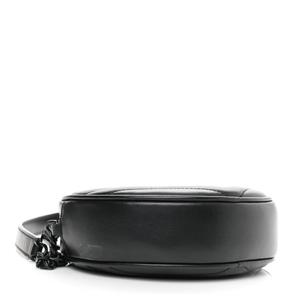 Saint Laurent Calfskin Matelasse Chevron Round Vinyle Camera Bag Black 4 of 11