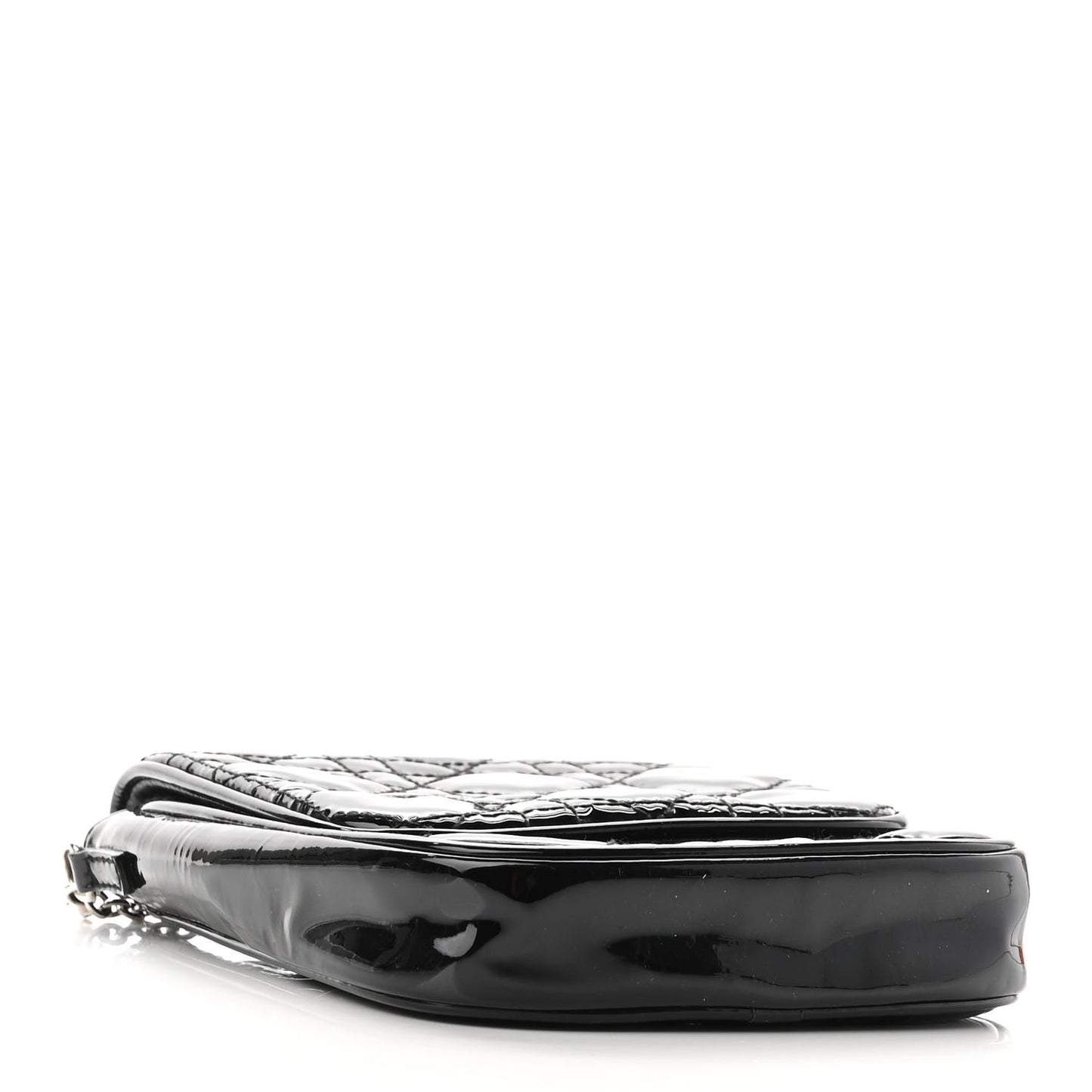 Patent Cannage Crossbody Pouch Black