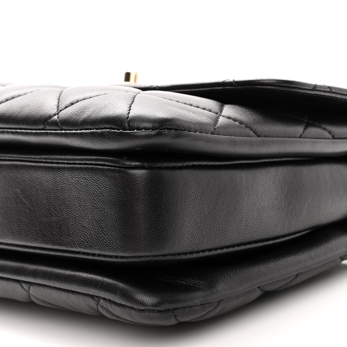 Lambskin Quilted Small Trendy CC Dual Handle Flap Bag Black