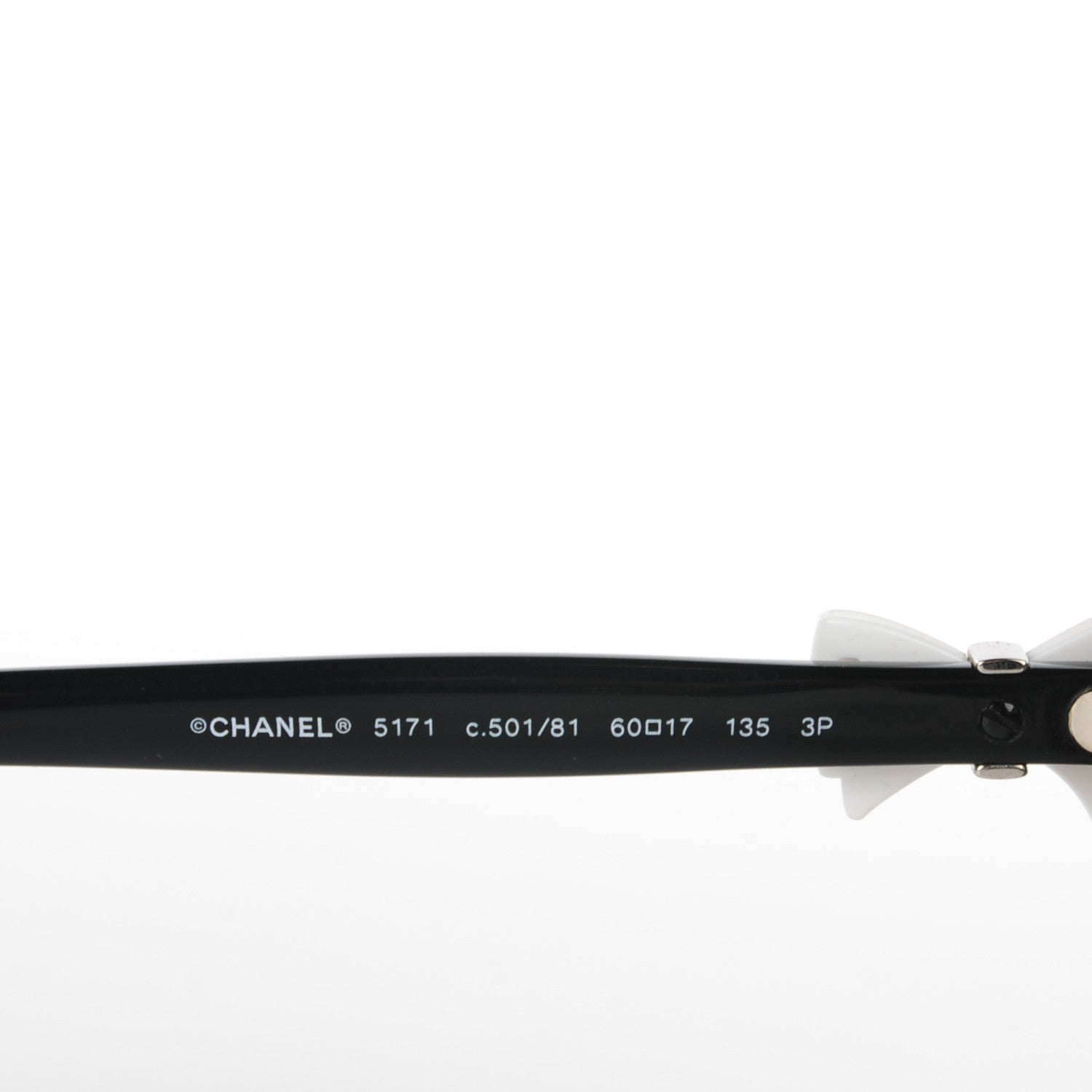 Chanel CC Bow Sunglasses 5171 Black White 4 of 7