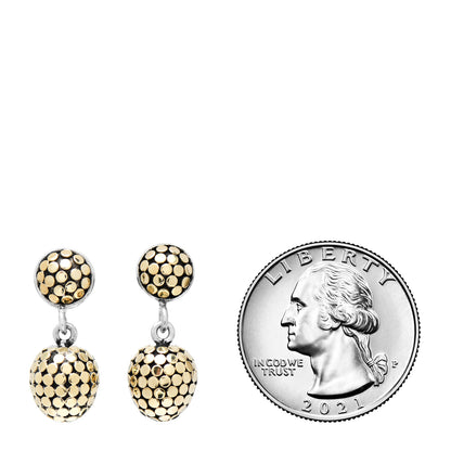 John Hardy Sterling Silver 18K Yellow Gold Dot Drop Earrings 2 of 4