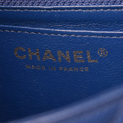 Chanel Caviar Quilted Mini Rectangular Flap Dark Blue 6 of 9