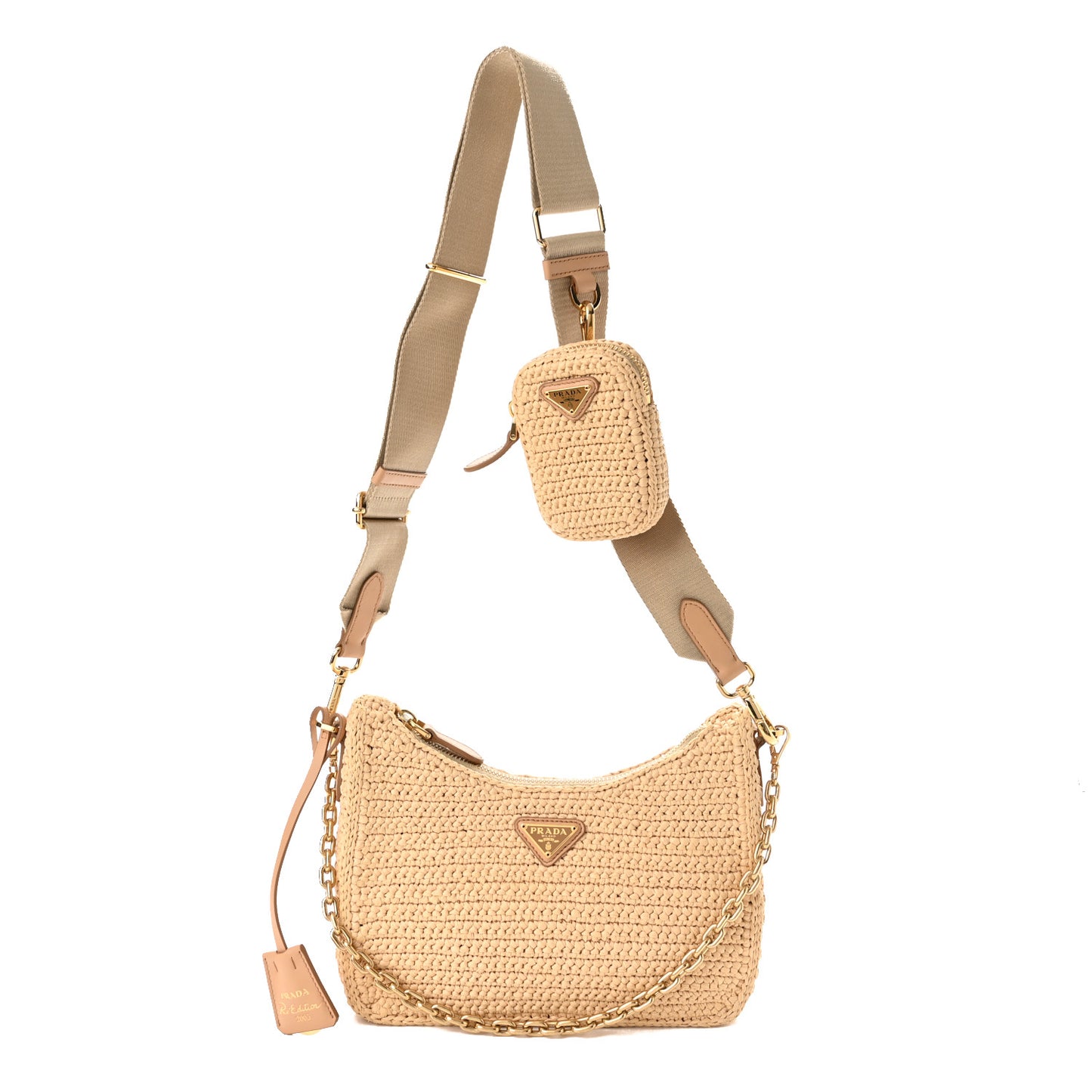 Yarn Raffia Effect Crochet Re-Edition 2005 Shoulder Bag Naturale