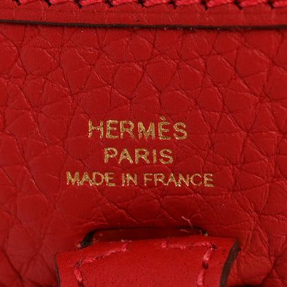 Hermes Taurillon Clemence Evelyne TPM Rouge Casaque 6 of 10