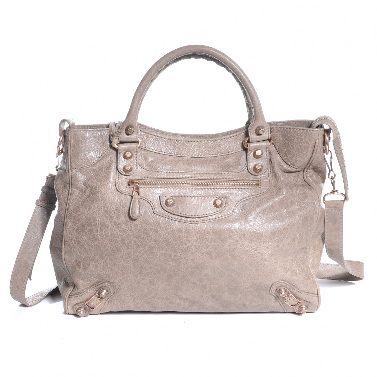 Agneau Giant 12 Rose Gold Hardware Velo Gris Poivre