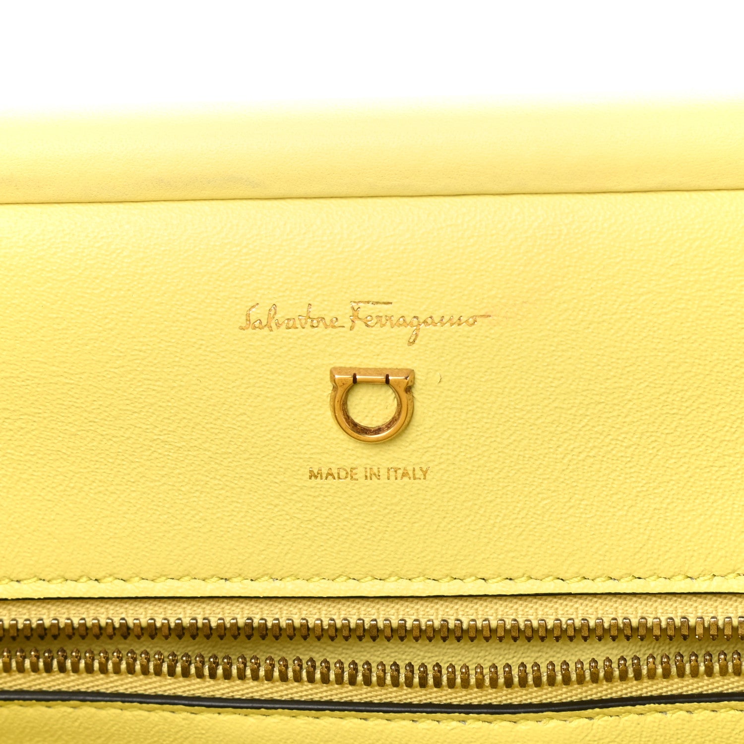 Salvatore Ferragamo Calfskin Frame Satchel Technicolor Yellow 6 of 10