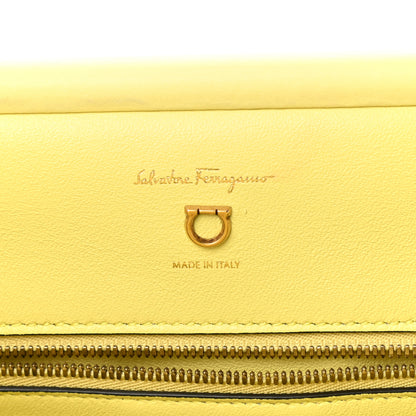 Salvatore Ferragamo Calfskin Frame Satchel Technicolor Yellow 6 of 10