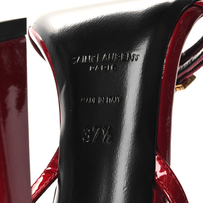 Saint Laurent Calfskin Patent Ankle Strap Sandals 37.5 Tibet Red 7 of 9