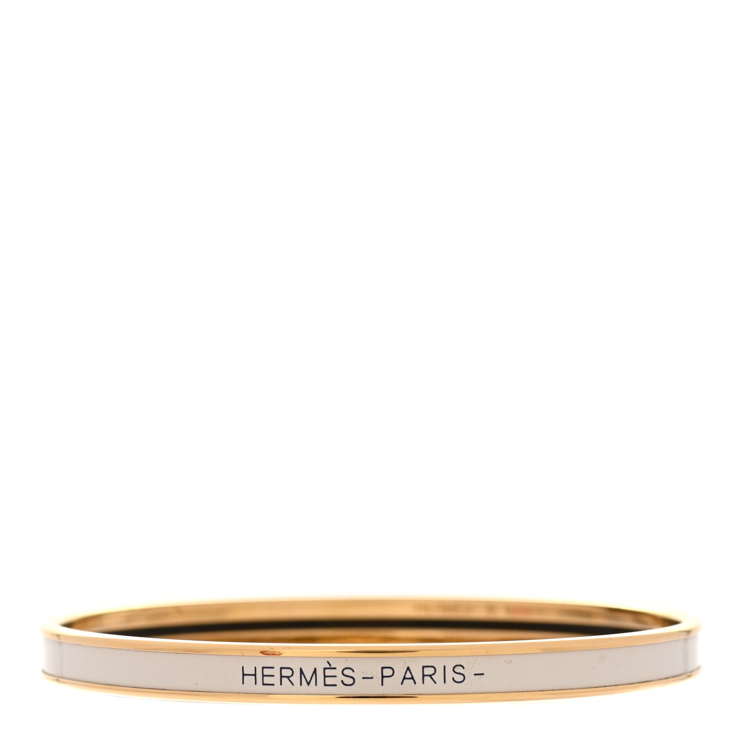 Hermes Enamel Printed Extra Narrow Bracelet 62 Creme 1 of 6