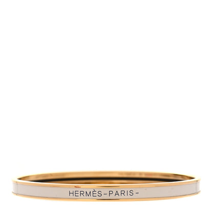 Hermes Enamel Printed Extra Narrow Bracelet 62 Creme 1 of 6
