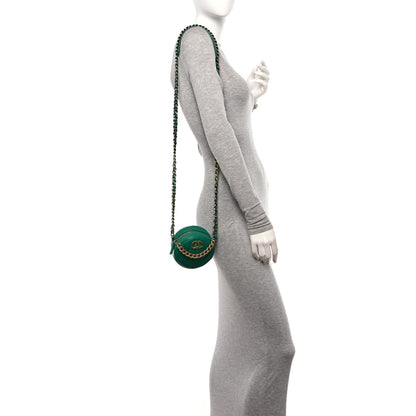 Chanel Goatskin Quilted Chanel 19 Round Clutch With Chain Green 2 of 10