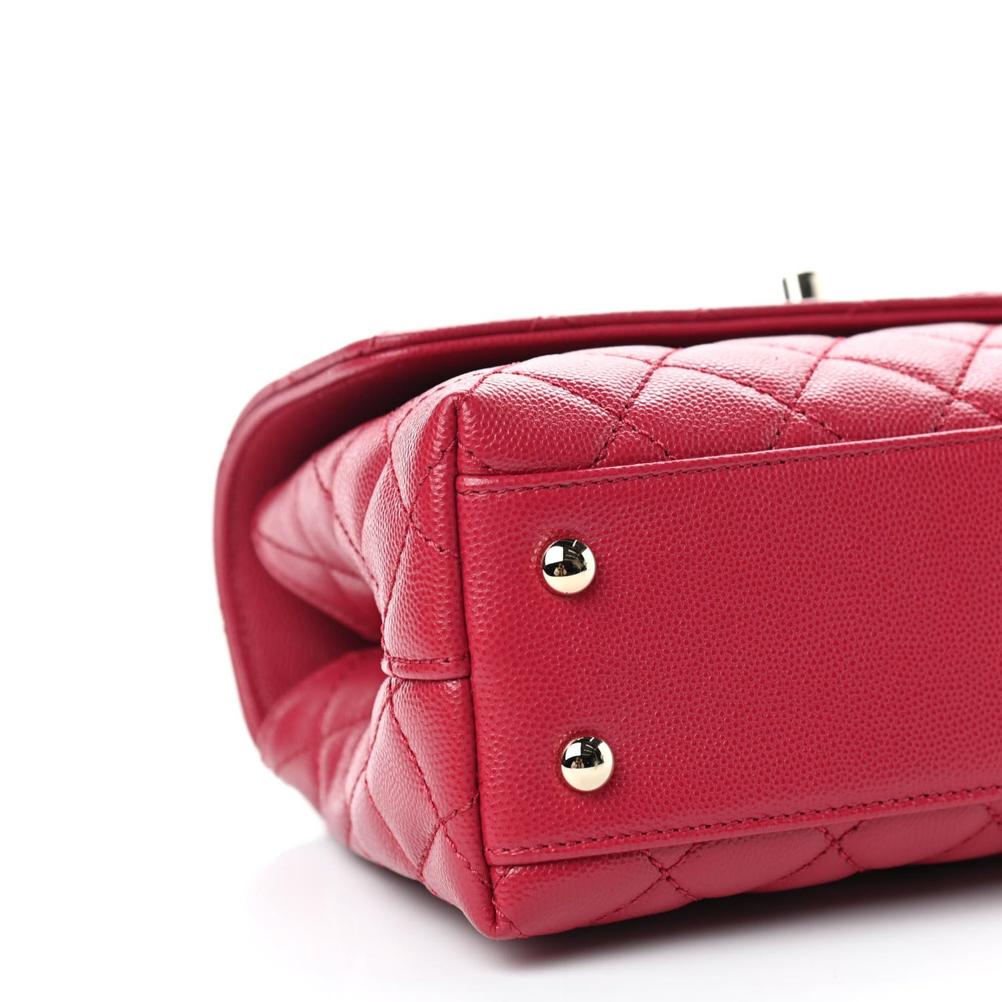 Caviar Quilted Mini Coco Handle Flap Dark Pink