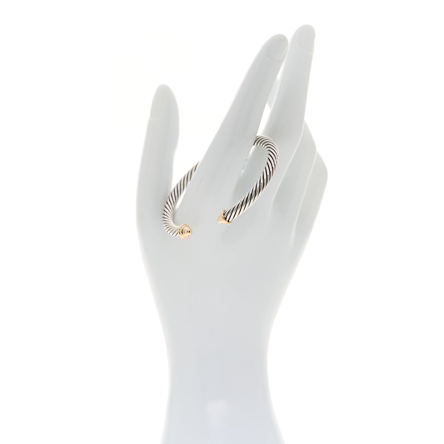 Sterling Silver 14K Yellow Gold 5mm Cable Classics Bracelet