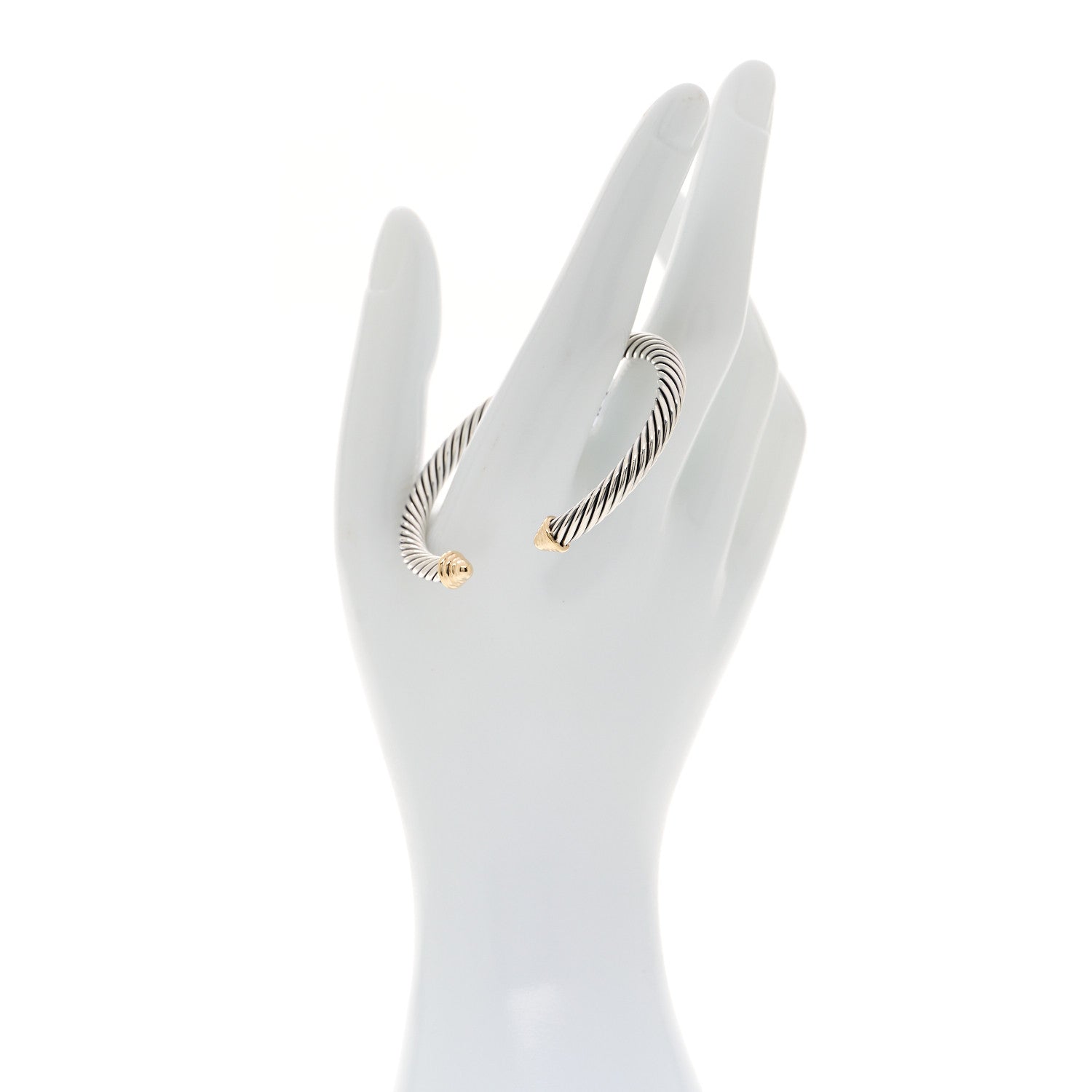 David Yurman Sterling Silver 14K Yellow Gold 5mm Cable Classics Bracelet 2 of 4