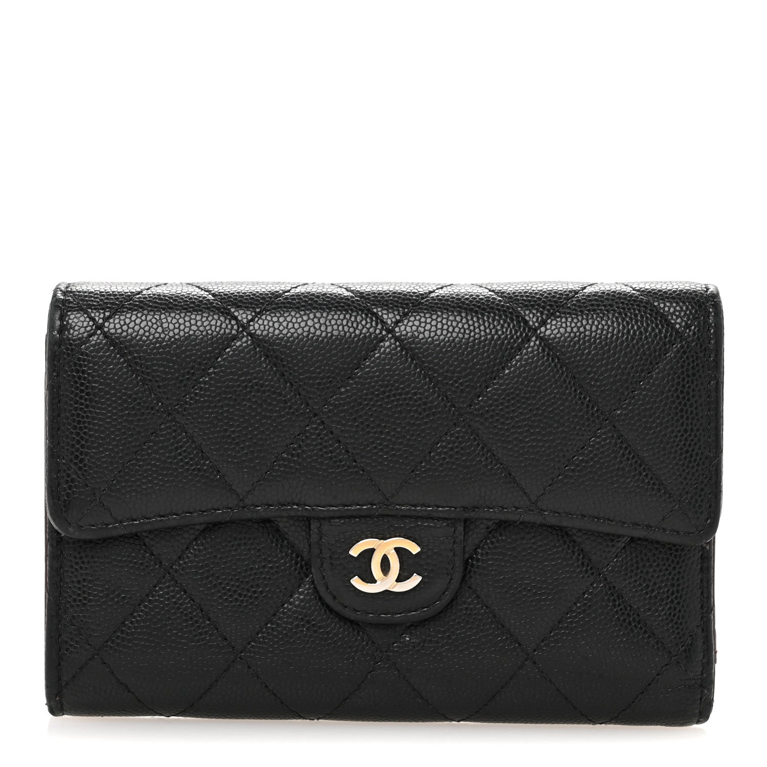 Chanel Caviar Quilted Medium Flap Wallet Black 1 of 12