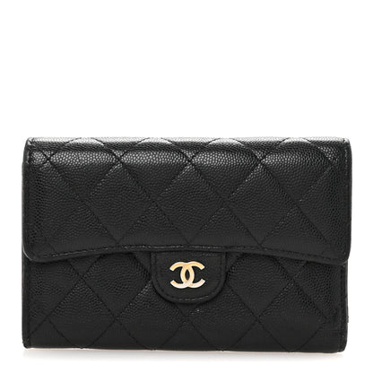 Chanel Caviar Quilted Medium Flap Wallet Black 1 of 12
