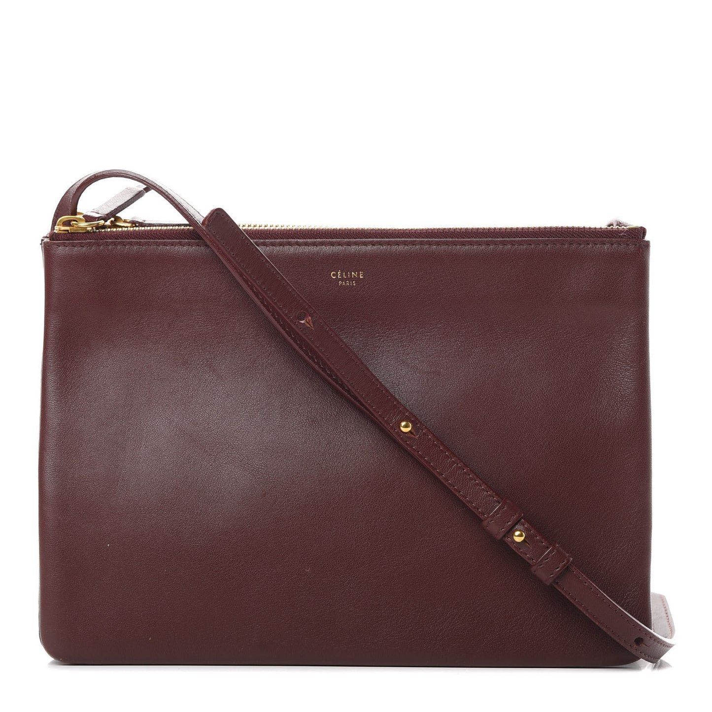 Lambskin Large Trio Crossbody Bag Burgundy