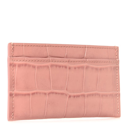 Chanel Calfskin Crocodile Embossed Crococo Card Holder Light Pink 3 of 7