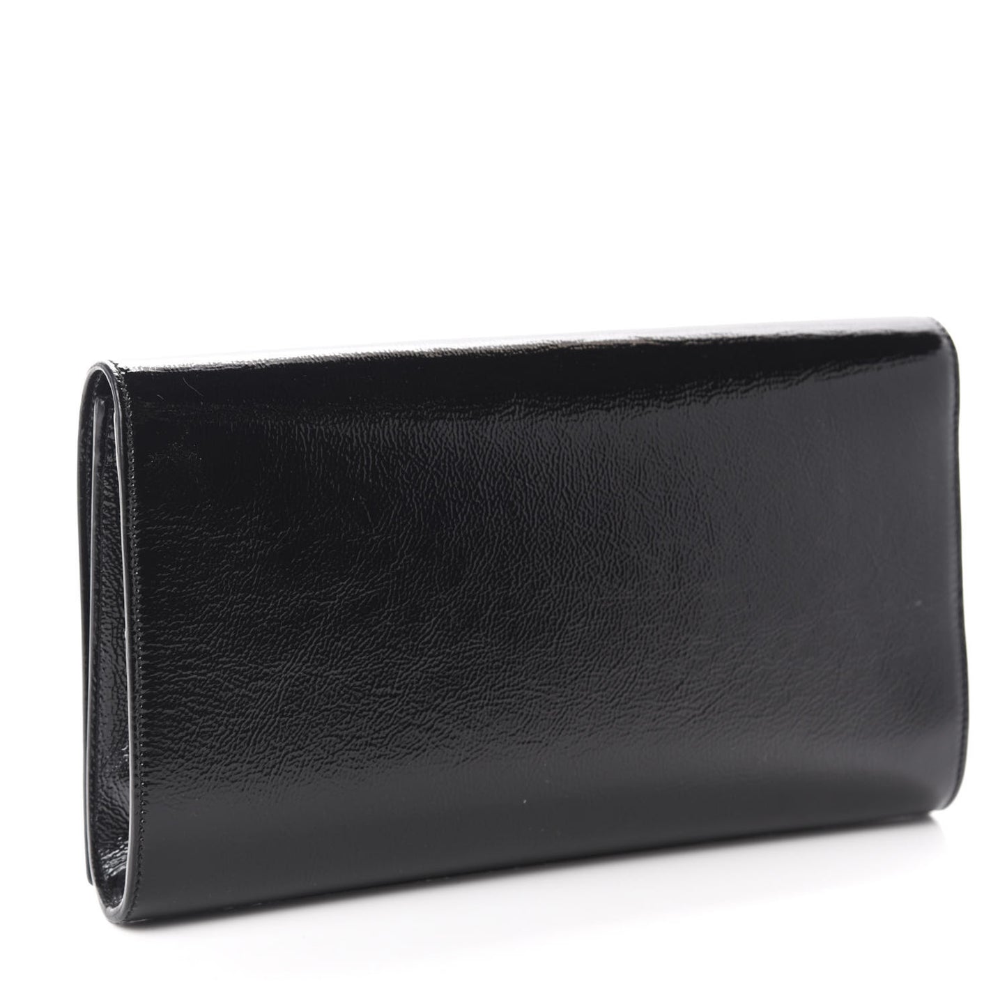 Textured Patent Monogram Large Belle De Jour Clutch Black