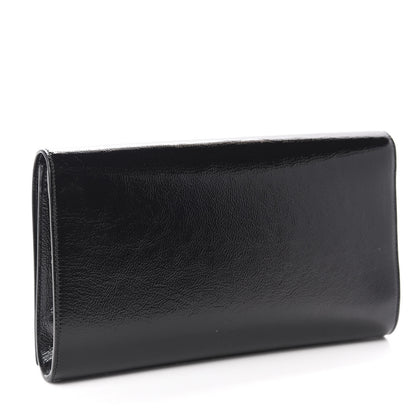 Saint Laurent Textured Patent Monogram Large Belle De Jour Clutch Black 3 of 11
