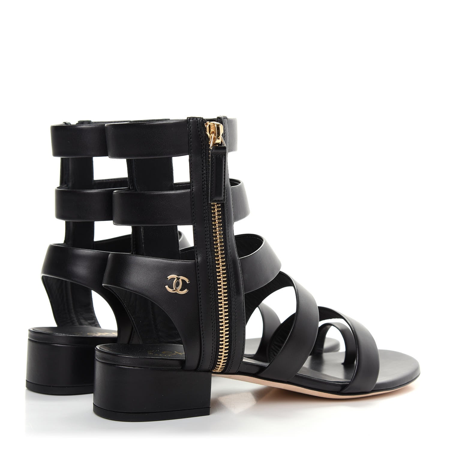 Chanel Calfskin Gladiator Sandals 39.5 Black 4 of 11