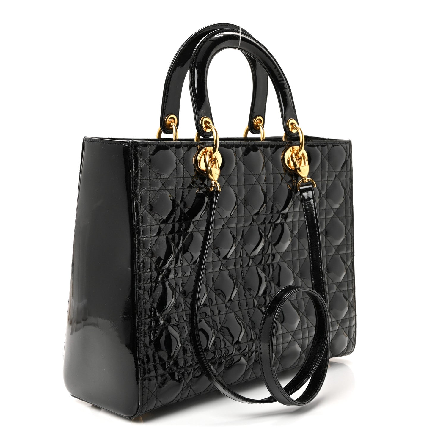 Christian Dior Patent Cannage Large Lady Dior Black 3 of 10
