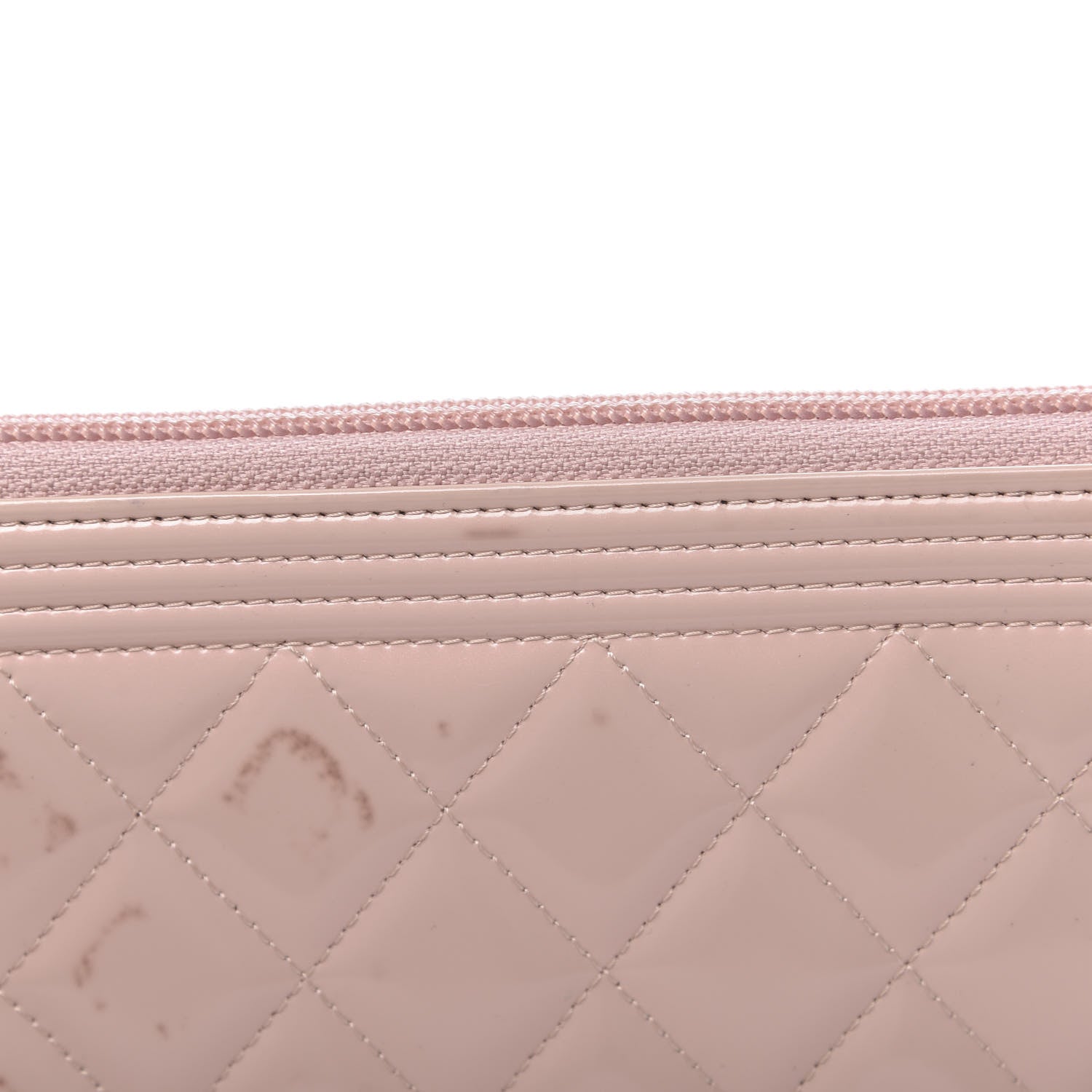 Chanel Patent Quilted Boy Long Zip Around Wallet Light Pink 12 of 12
