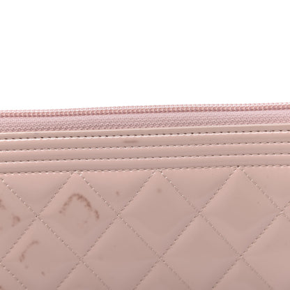 Chanel Patent Quilted Boy Long Zip Around Wallet Light Pink 12 of 12