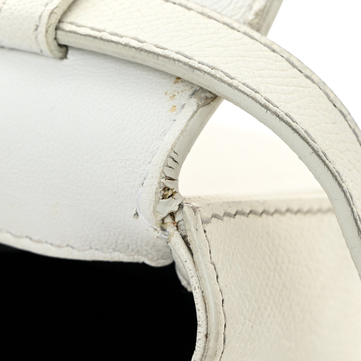 Grained Calfskin Logo Print Ville Day Bag XS White