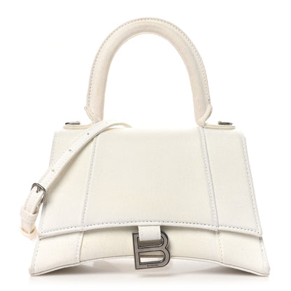 Balenciaga Cotton Canvas Small Hourglass Top Handle Bag White 1 of 11