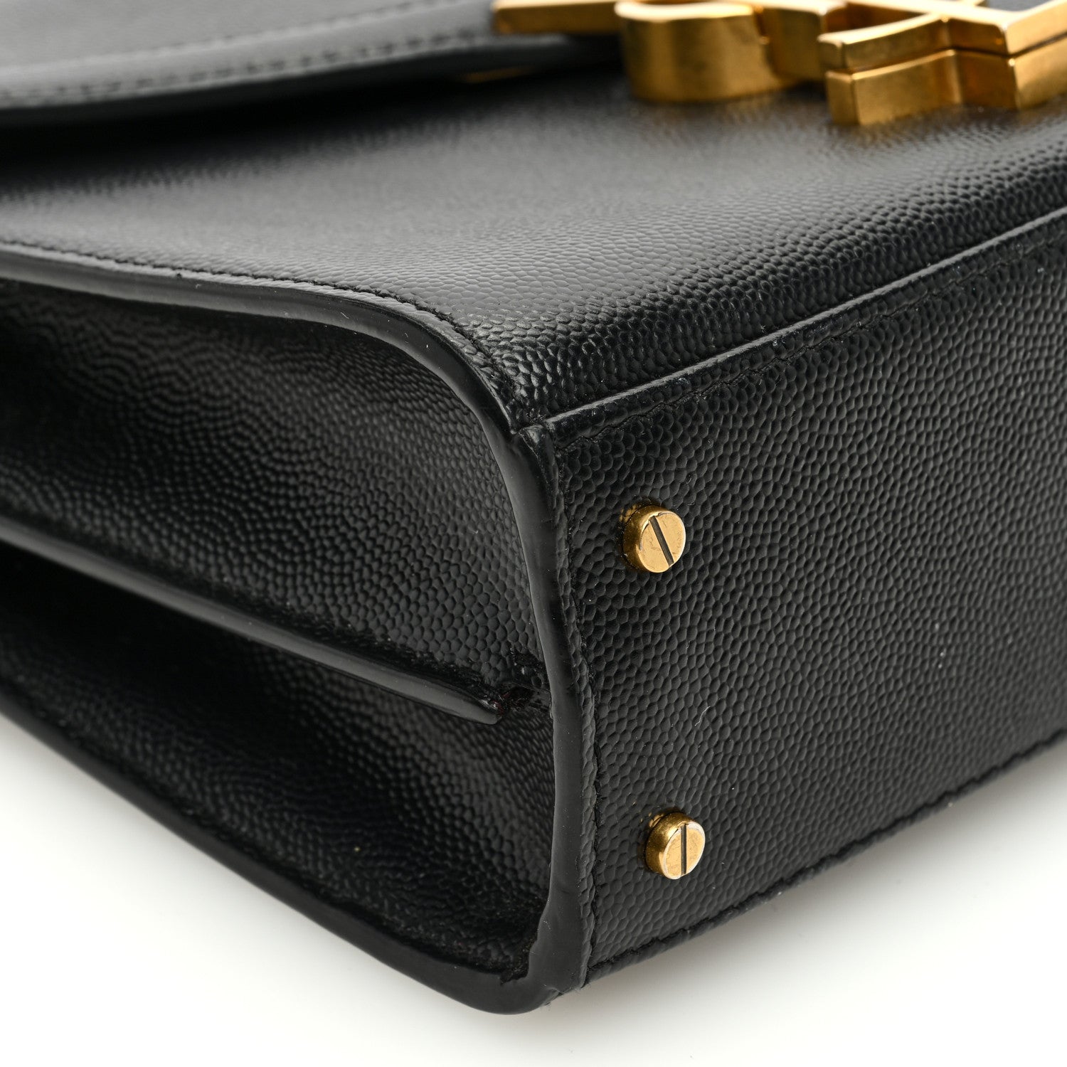 Saint Laurent Grain de Poudre Mini Classic Monogram Cassandra Top Handle Black Rouge Legion 8 of 11