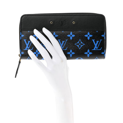 Louis Vuitton Calfskin Colored Monogram Zippy Wallet Blue Black 2 of 6