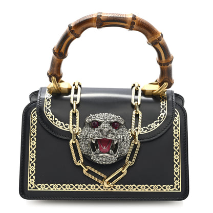 Gucci Calfskin Bamboo Mini Thiara Top Handle Bag Black 1 of 10