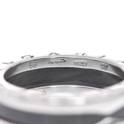 Bulgari Sterling Silver Ceramic Save The Children One-Band Ring 58 8.25 3 of 5