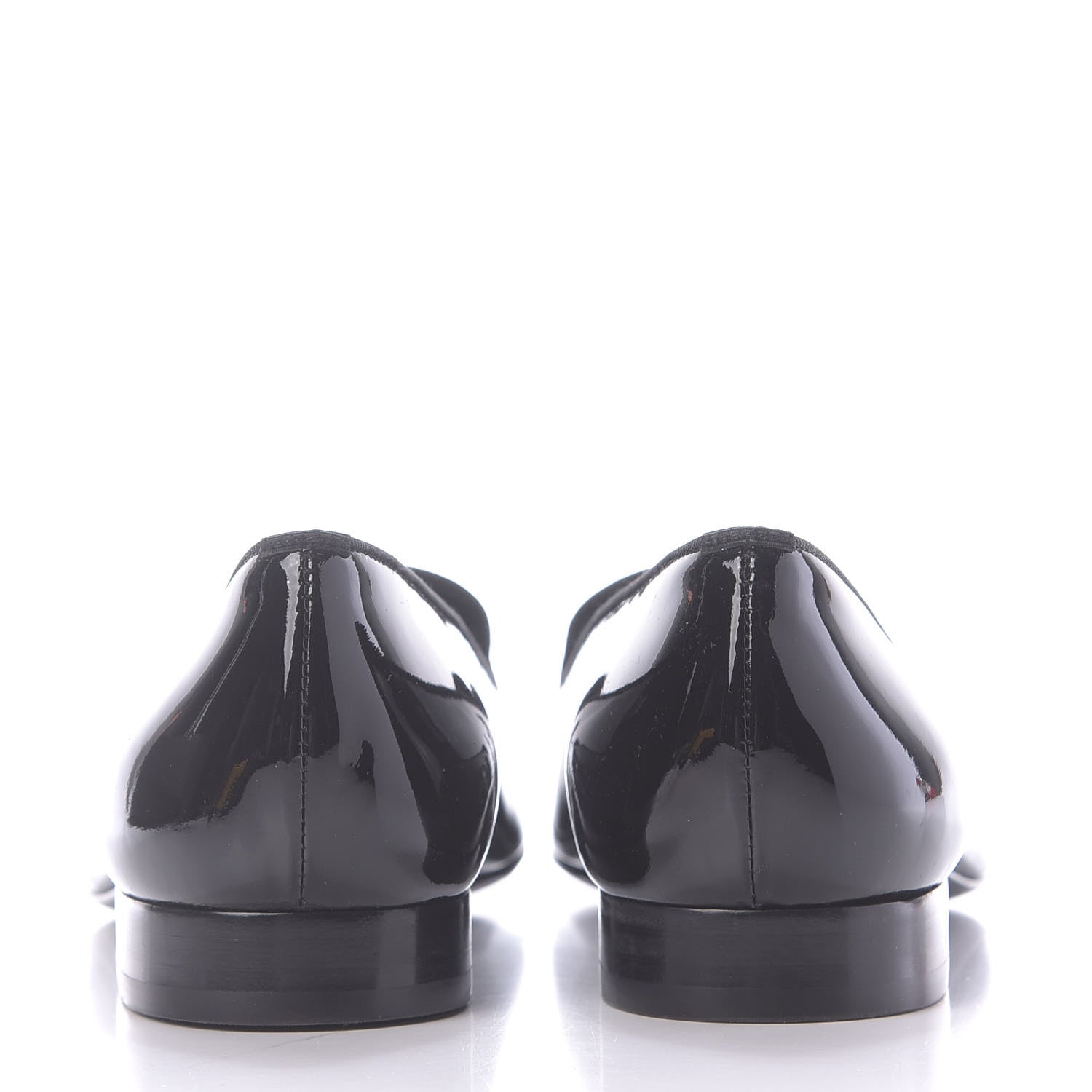 Saint Laurent Patent Calfskin Smoking Slipper Flat Loafers 37 Black 5 of 11