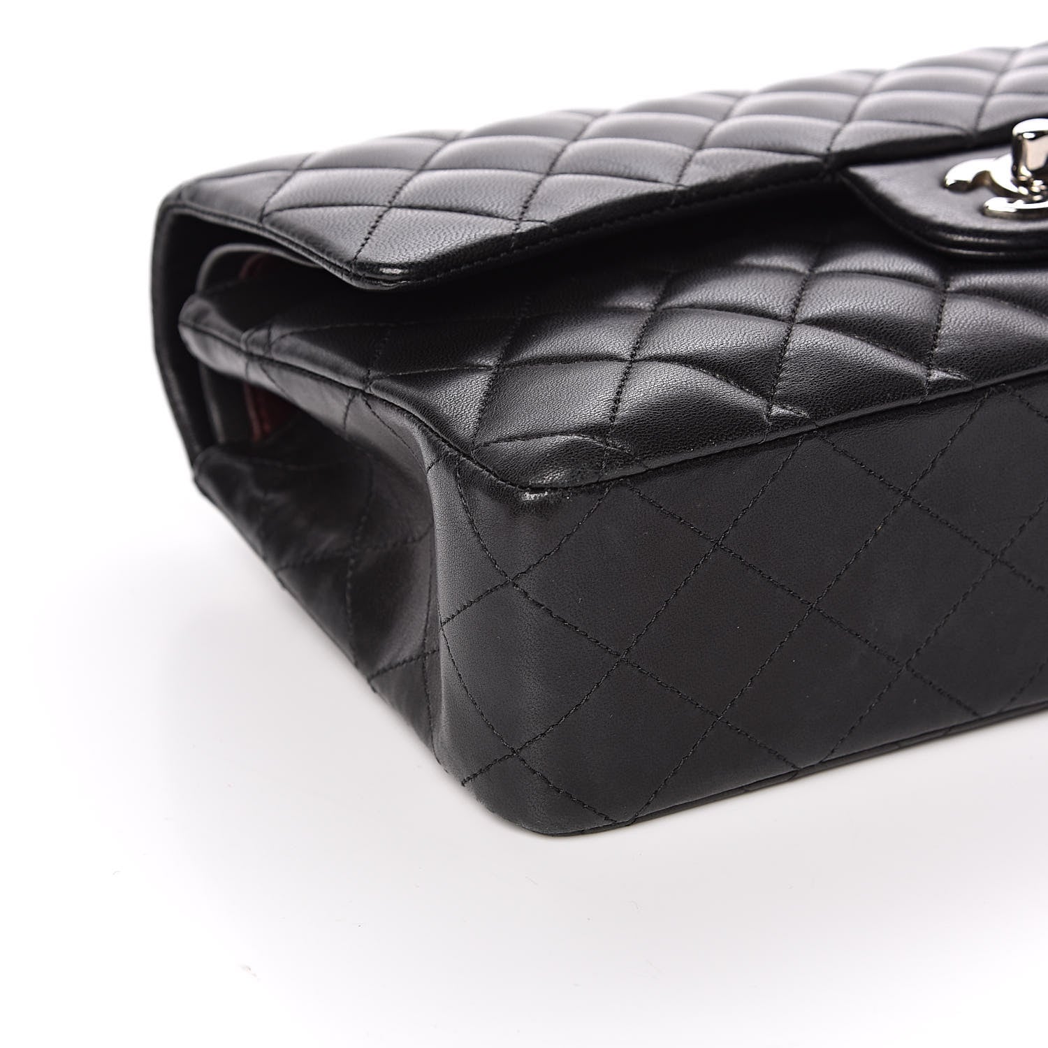 Chanel Lambskin Quilted Medium Double Flap Black 8 of 16