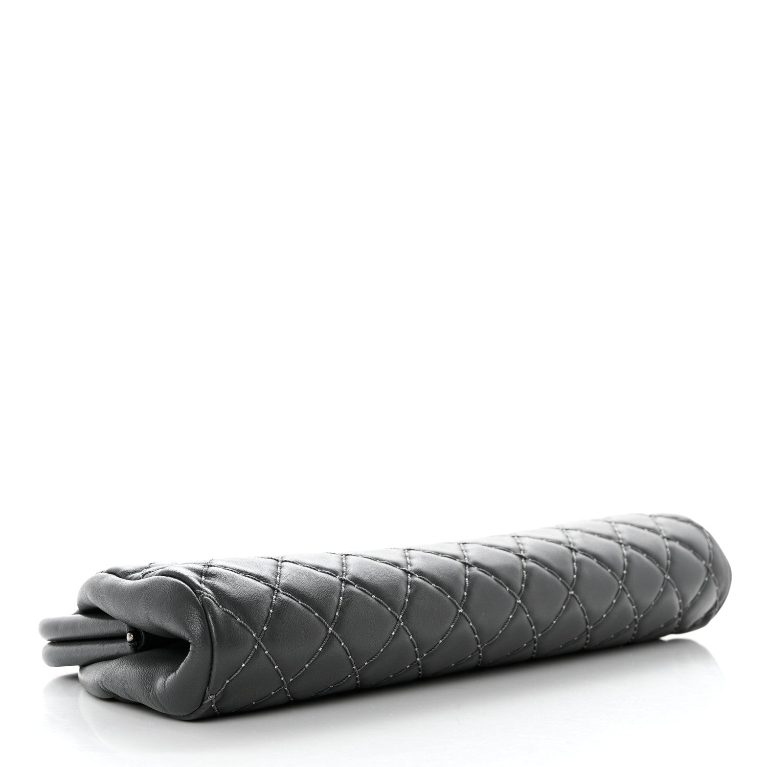 Chanel Lambskin Stitched Timeless Clutch Grey 4 of 9