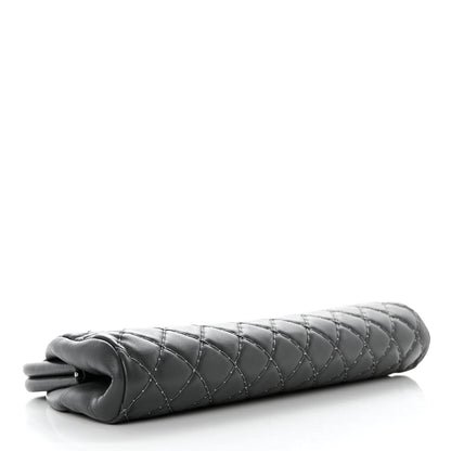 Chanel Lambskin Stitched Timeless Clutch Grey 4 of 9