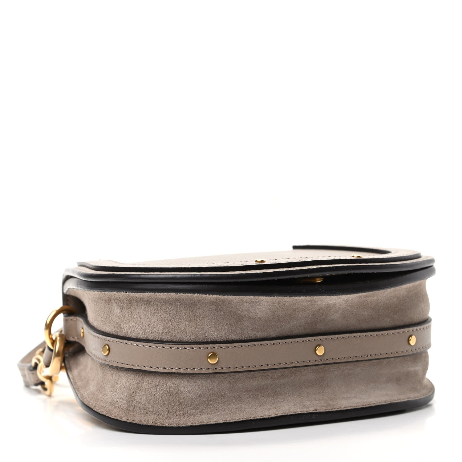 Chloe Calfskin Suede Small Nile Bracelet Bag Motty Grey 4 of 9