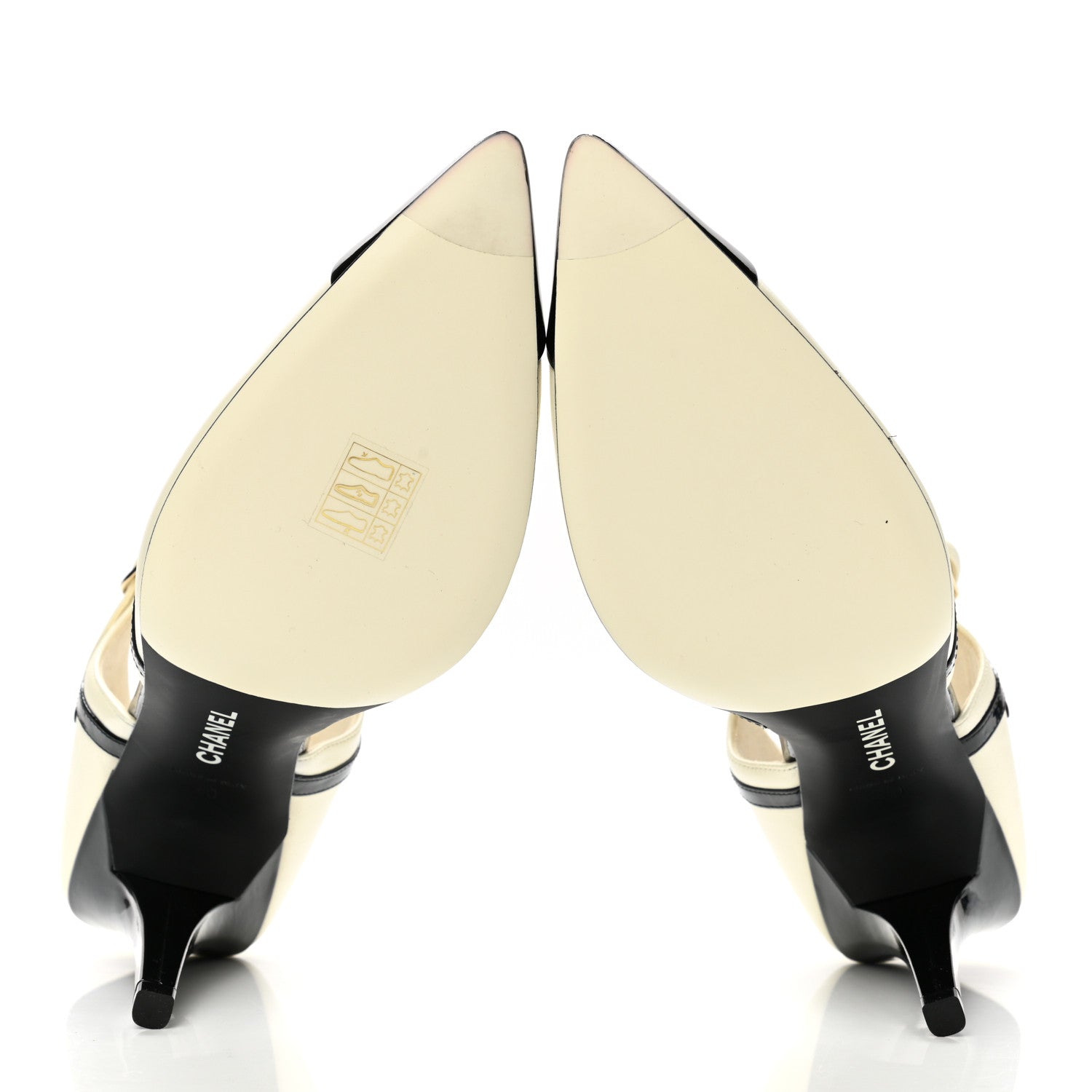 Chanel Patent Calfskin CC Ankle Strap Pumps 40 White Black 5 of 8