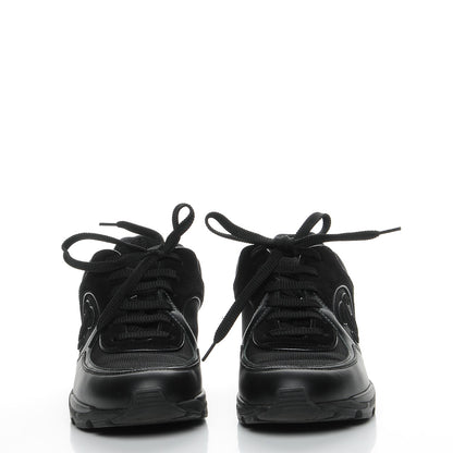 Chanel Suede Calfskin CC Sneakers 37 Black 2 of 8