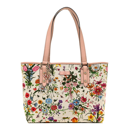 Gucci Canvas Flora Floral Medium Jolicoeur Tote White 1 of 13